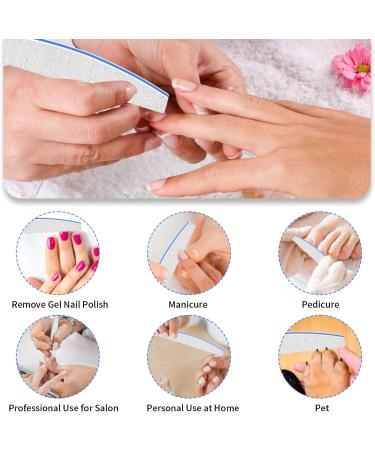 12 PCS Double Sided 100/100 Grit Nail Files for Acrylic and Natural Nails - Washable & Reusable - Blue Emery Board for False Nails - Buy Online on GoSupps.com