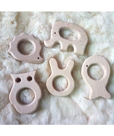Organic Wooden Hedgehog Teether Toys - Set of 2 | Handmade Baby Beaded Teething Toy | Food Grade Materials - Perfect Baby Shower Gift - Buy Online on GoSupps.com