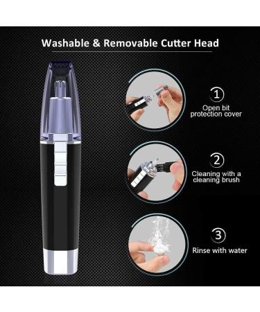 Portable Nose & Ear Hair Trimmer for Men & Women - Waterproof Stainless Steel Easy Clean Battery Operated (Black) | International Shipping Available - Buy Online on GoSupps.com