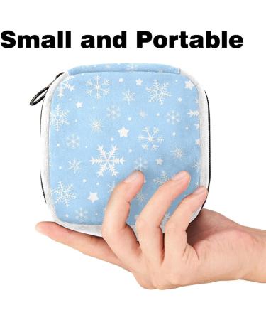 GIAPB Sanitary Napkin Storage Bag | Period Tampon Makeup Pad Pouch | Snowflake Blue Pattern Color 5403 - Buy Online on GoSupps.com