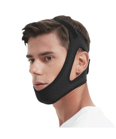 Chin Strap for CPAP Users | Keep Mouth Closed While Sleeping Chin Strap for Snoring | Better Night's Sleep Stop Noise Anti Snoring Chin Strap for Men and Women (Black)