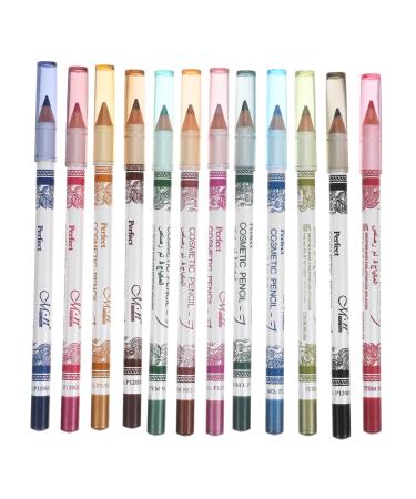 FOMIYES 12pcs Eyeshadow Eyeliner Eye Cosmetic Liner Lip Pen Colour Pencil Makeup 1 count (Pack of 1) Colorful