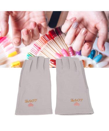 Anti UV Gloves for Gel Nail Lamp Manicure Gloves UV Protection Stretchy Breathable Fingerless Fiber Cotton Nail Lamp Gloves for Home Salon(Gray) - Buy Online on GoSupps.com