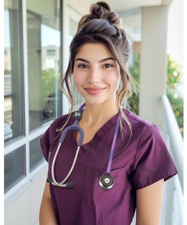 Buy FriCARE Purple Stethoscope | Pediatric Dual Head Estetoscopio Kit - Graduation Gift with Tunable Diaphragm & 12 Zodiac Tags for Scrubs - Buy Online on GoSupps.com
