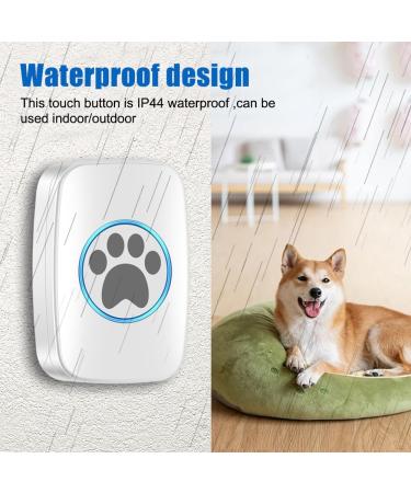 Wireless Dog Doorbell - Waterproof Touch Litter Bell with 300m Range 60 Ringtones & 5 Volume Levels - Intelligent LED Flash - 2 Transmitters + 1 Receiver - Buy Online on GoSupps.com