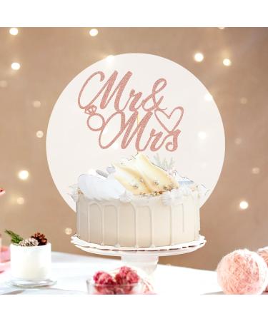 Sotpot 1 Pack Mr Mrs Cake Topper Rose Gold Glitter Love Mr Mrs Cake Pick Wedding Party Decorations Bridal Shower Wedding Cupcake Decoration Party Supplies Rose Gold - Wedding Cake Topper - Buy Online on GoSupps.com