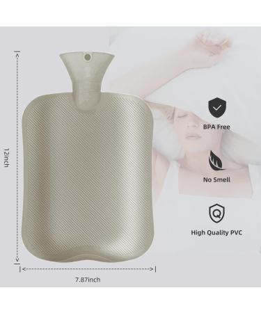 Olivialiving 2L Hot Water Bottle with Classic Striped Cover - Pea Green | Relief for Menstrual Cramps Neck & Shoulder Pain | Heat & Cold Therapy Hand/Foot Warmer - Buy Online on GoSupps.com