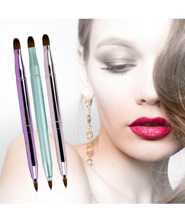 Retractable Dual End Lip Brush with Cap - Portable Lipstick & Concealer Brush for Makeup Contours - Perfect Christmas Gift (Purple) - Buy Online on GoSupps.com