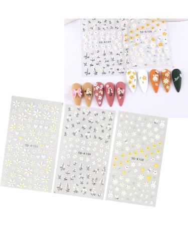 Self Adhesive Flower Nail Art Stickers Decals Spring Floral Leaves Vine Geometric Design Manicure Tips Nail DIY Decoration for Women Girls - Buy Online on GoSupps.com