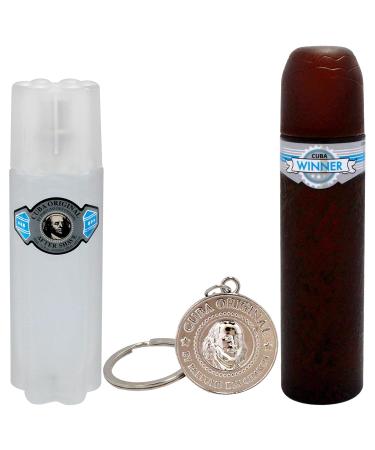 Cuba Winner by Cuba for Men - 3 Pc Gift Set 3.3oz EDT Spray 3.3oz After Shave Key Chain - Buy Online on GoSupps.com