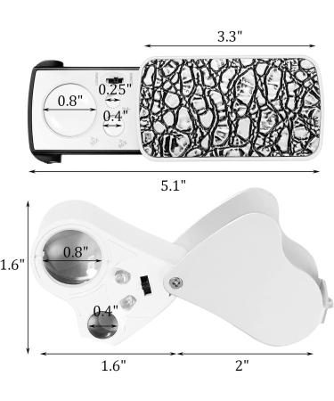 Plauauyt 2 Pieces Jewelers Loupe 30X 60X 90X Jewelers Eye Loupe Magnifier Jewelry Magnifying Glass Loop LED Light - Buy Online on GoSupps.com