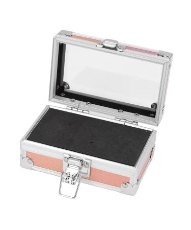 ZJchao Nail Drill Bit Storage Box with Secure Lock Multi Hole Capacity Transparent Flip Cover Durable Construction (Dazzling Gold)