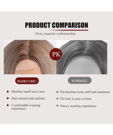 HAIRCUBE Bob Wig for Women - Mixed Brown Shoulder Length with Natural Middle Part (12inch) - Buy Online on GoSupps.com