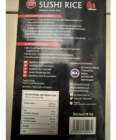 Sailing Boat Premium Quality Sushi Rice Medium Grain Rice 1kg (2 Packs) - Buy Online on GoSupps.com