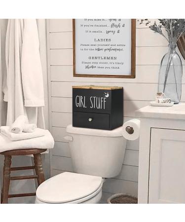 Ukonvi Black Tampon Storage Container with Lid - Stylish Bathroom Canisters for Organized Storage | International Shipping Available - Buy Online on GoSupps.com