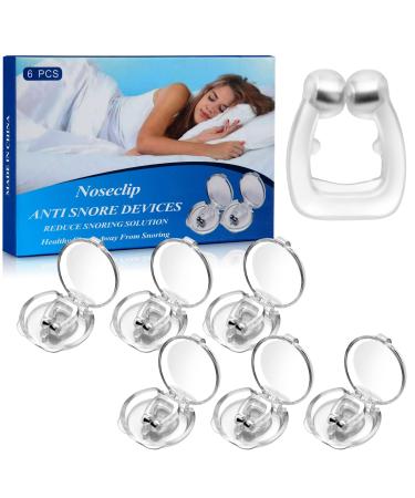 Anti Snoring Devices  Silicone Magnetic Anti Snoring Nose Clip  6PCS Snore Stopper  Effective to Stop Snoring  Quieter Restful Sleep (White)