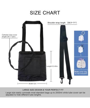 Adjustable Urinary Drainage Bag Holder with Internal Fixation Buckle - Black | International Shipping Available - Buy Online on GoSupps.com