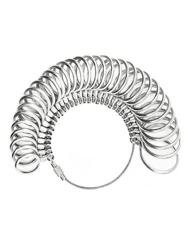 Ring Sizer Measuring Tool Finger Size Gauge Set Jewelry Sizing Tools with Half Size 31 Pieces Metal