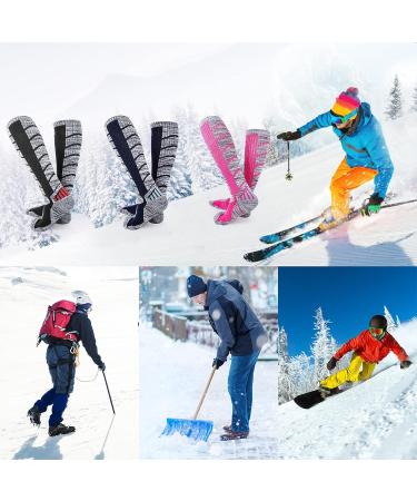 3 Pair Extra Thick Ski Socks for Women & Men | Warm Knee High Snowboarding Socks - Buy Online on GoSupps.com