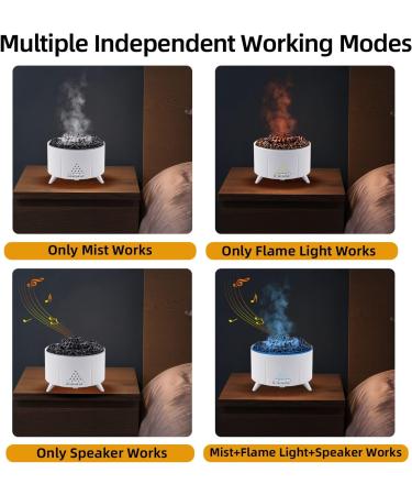 McBazel Volcano Flame Humidifier with Bluetooth Speaker - 350ml 3-Speed Timer Auto Shutdown Color Change & Remote Control | Shop Internationally - Buy Online on GoSupps.com