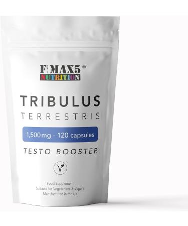 High Strength Tribulus Terrestris 1500mg | 95% Saponins | Testosterone Booster for Men | 120 Capsules | UK Manufactured - Buy Online on GoSupps.com