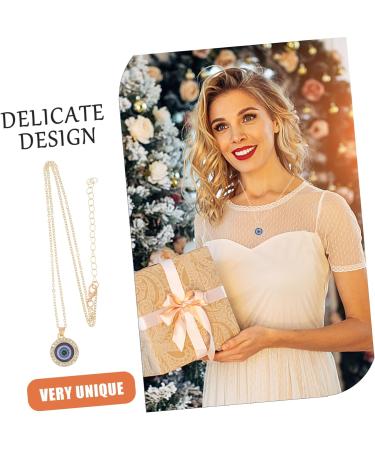 Abaodam Devil's Eye Pendant Decor Choker Necklace Locket Evil Blue Eye Necklace Devil Eye Blue Eyes Drilling - Buy Online on GoSupps.com