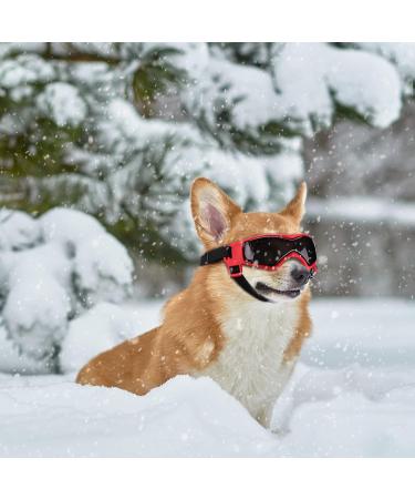 Ownpets Anti-UV Dog Sunglasses - Adjustable Red Ski & Flying Glasses for Small & Medium Dogs - Buy Online on GoSupps.com