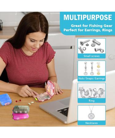 Travel Pill Organizer with Labels - Mini 7 Day Medication Holder | Cute Small Pocket Pharmacy for Vitamins & Fish Oil - Brown - Buy Online on GoSupps.com