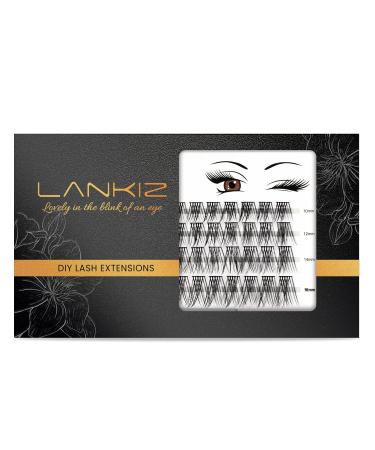 Lankiz 72 PCs Single Eyelashes 0.07 C Curl | DIY Cluster Lashes for Natural Look | Premium Eyelash Extensions 10-16mm - Buy Online on GoSupps.com