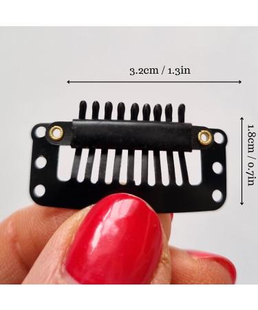 Wig Clips Set - Hair Extension Snap Hair Clips Wig Grip 9-teeth - Wigs Making Set - Weave Wefts - Needles Thread Weaving Kit - Black - Buy Online on GoSupps.com