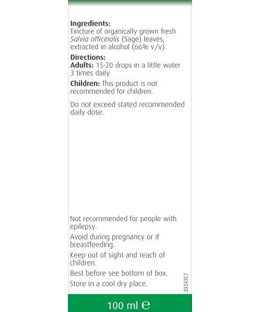 A.Vogel Menosan Sage Drops 100ml | Organic Fresh Sage Extract | Herbal Vegan Supplement - Buy Online on GoSupps.com