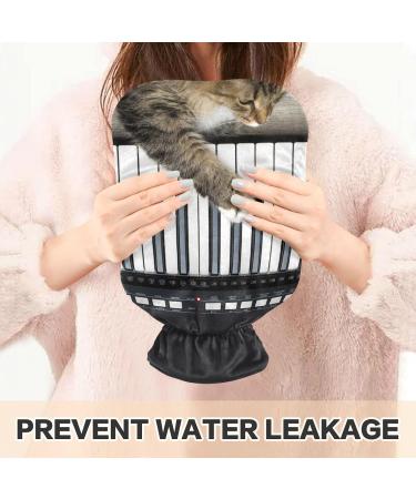 Funny Cat with Piano Heat Bottle | 1L Transparent Hot Water Bottle for Pain Relief & Warmth | Perfect Winter Hand & Foot Warmer - Buy Online on GoSupps.com