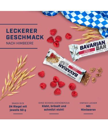 Energybody Bavarian Bar Raspberry - 24x50g Energy Bar | No Chocolate Perfect for Endurance & Strength Training | Healthy Cereal Bar for Leisure & Professionals - Buy Online on GoSupps.com