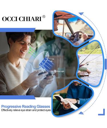 OCCI CHIARI Multifocus Progressive Reading Glasses for Men - Black | 1.0 to 3.5 Strengths - International Shipping Available - Buy Online on GoSupps.com