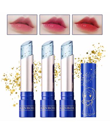 Gireatick Little Princess Color Changing Lipstick Set  3pcs Gold Leaf Moisturizer Lip Balm  Long Lasting & Waterproof Lipstick  Automatically Change Color According to Temperature and pH Value  Lip Make Up Kit for Women ...