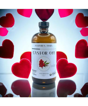 Natures Aura Organic Castor Oil 16.9 Oz | Cold Pressed Hexane-Free USDA Approved | Free Mascara Wands Included - Buy Online on GoSupps.com