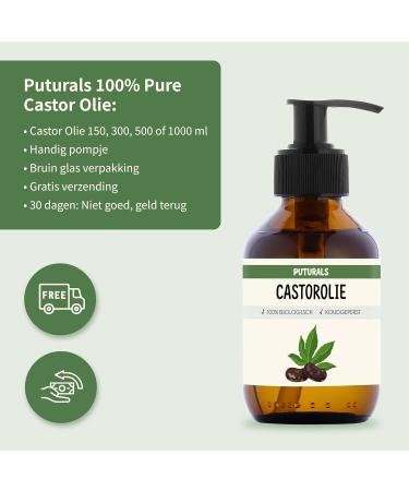 Puturals Castor Oil 100 Organic 500ml Cold Pressed and Hexane Free Rich in Antioxidants Glass Bottle with Pump Castor Oil for Skin Hair Eyebrows Eyelashes and Packing - Buy Online on GoSupps.com