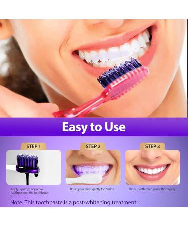 Purple Teeth Whitening Toothpaste | Effective Color Correction for White Teeth | Mild Mint Flavor - 30ml - Buy Online on GoSupps.com