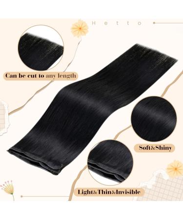 Buy Hetto Real Hair Extensions | Virgin Black Genius Weft Tresses | 50cm 25g Sew-In Weft #1 - Buy Online on GoSupps.com