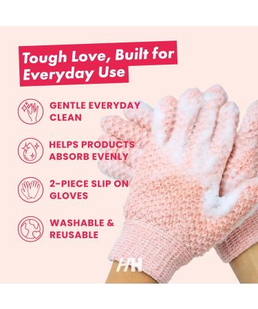 Handmade Heroes Tough Love Lot de 2 gants exfoliants r utilisables pour la douche le bain et le spa pour enlever les peaux mortes poils incarn s et exfoliant autobronzant accessoires de douche - Buy Online on GoSupps.com
