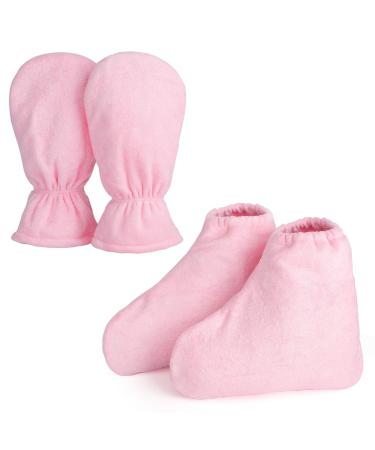 Segbeauty Gants de cire de paraffine pour mains et pieds moufles paisses chauffantes la paraffine gants et chaussettes pour cire chaude Th ra-py Traitement thermique Chauffe-cire paraffine Mitaines et bottines paisses - Moyen-Rose