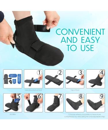 Foot Ankle Ice Pack Cooling Socks with 6 Reusable Gel Packs - Hot Cold Therapy for Pain Relief & Swelling - Plantar Fasciitis, Achilles Tendonitis, Sprains - Buy Online on GoSupps.com
