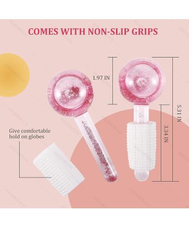 2PCS Pink Ice Globes for Facial Massager Tools - Tighten Skin, Reduce Puffy Eyes & Wrinkles - Daily Beauty Routine for Face, Neck & Eyes - Buy Online on GoSupps.com