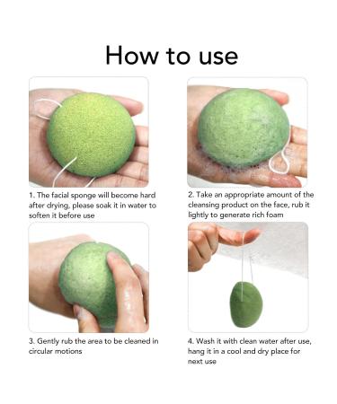 6 Pieces Biodegradable Konjac Facial Sponge Set | Deep Pore Cleansing & Exfoliation for All Skin Types - Buy Online on GoSupps.com