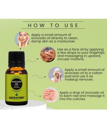 Buy EARTH N PURE Cold Pressed Avocado Oil 50ml - Pure & Natural for Hair & Skin | International Shipping - Buy Online on GoSupps.com