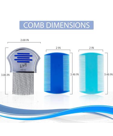 Trendy Lice Comb Pack of 3 for Head Lice, Dandruff, Eggs & Nits Treatment - Fine Metal & Double Sided Plastic - Ideal for Thick Hair - Buy Online on GoSupps.com