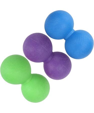 Verdant Touch Peanut Massage Ball - Silicone Yoga Training Tool for Muscle Relaxation | Fitness Equipment in Purple Green & Blue - Buy Online on GoSupps.com