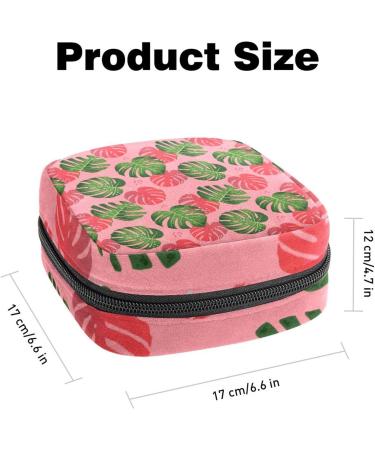 Shop Women's Bonds Storage Pockets | Stylish Palm Leaves Pattern Kit for Feminine Products Green & Pink - Buy Online on GoSupps.com
