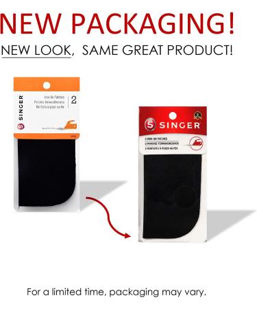 SINGER 00065 Black Iron-On Patches for Clothing Repair - 5x5 Inches (2-Pack) - Buy Online on GoSupps.com