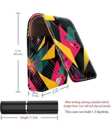 Travel Lipstick Organizer Case - Portable Makeup Bag with Mirror | Abstract Art Geometry Design - Buy Online on GoSupps.com